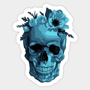 Skull With Flower Crown Sticker